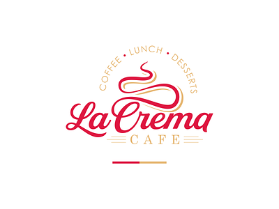 La Crema cafe cafe branding colors design flame illustraion illustrator logo logo design logodesign mark marketing minimal modern red resturant smoke typogaphy typography vector