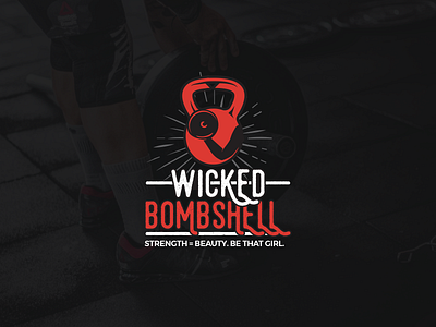 Wicked Bomshell branding colors fitness fitness club fitness logo gym gym branding gym logo illustrator indetity logo logo design mark minimal modern red red and white sign typogaphy vector