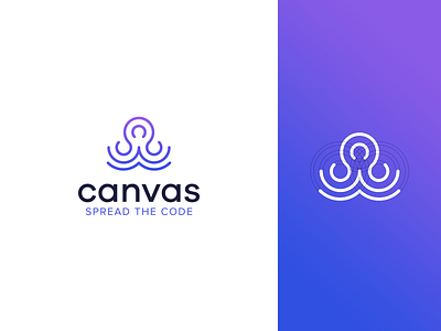 Canvas spread the code brand identity branding colors identity illustrator logo logo design logodesign logos mark marketing minimal minimla modern octopus octopus logo sea logo typography vector website