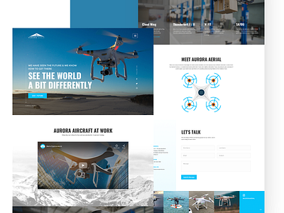 Aurora Aerial branding colors design design concept drone landing page layoutdesign marketing minimal modern product design product page product ui ui design uiux user experience userinterface web webdesign website