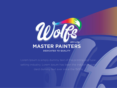 Wolfs Master Painters illustration logo modern vector