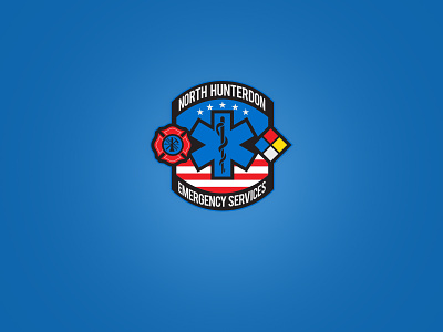 North Hunterdon Emergency Services colors illustration logo modern