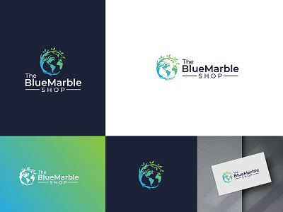 The Blue Marble Shop branding colors design identity logo logo design logodesign mark minimal modern typography vector