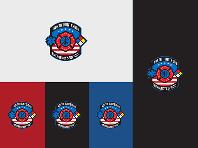 North Hunterdon Emergency Services colors design illustration logo vector