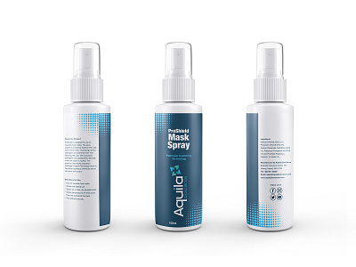 Pro Shield Mask Spray bottle label bottle mockup branding colors design designs illustration logo minimal modern package package mockup packagedesign