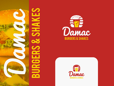 Damac Burger & Shakes branding colors design illustration illustrator logo logo design logodesign logotype minimal modern typogaphy vector