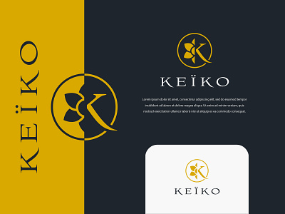 Keiko colors illustration logo modern typography vector