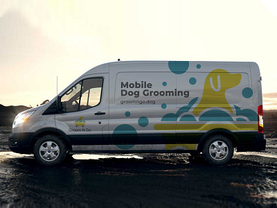 Mobile Dog Grooming - Corporate Van Branding branding colors design identity illustration illustrator logo logo design logodesign marketing modern typography vector