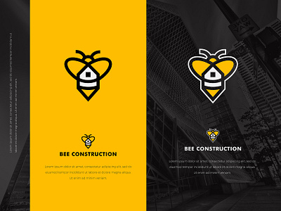 Bee Construction app branding colors design flat icon identity illustration logo logo design modern typography web