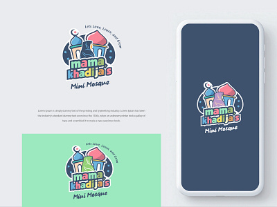 Mama Khadijas Mini Mosque colors design illustration logo logo design logodesign logotype modern typography vector