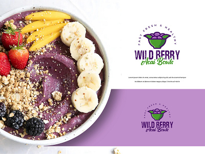 Wild Berry Acai Bowls colors design logo logo design logodesign modern typography vector