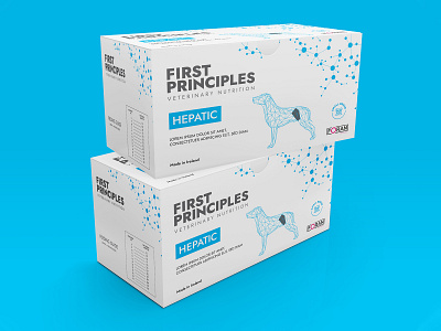 First Principles Veterinary Nutrition Box Packaging Design branding colors design identity illustration marketing modern package packagedesign packaging packaging design typography vector