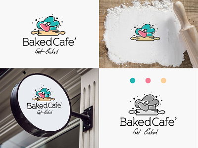 Baked Cafe branding colors design icon identity illustration logo logodesign modern typography ui ux web