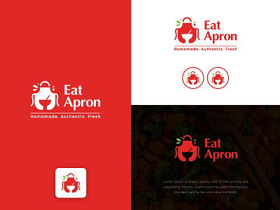 Eat Apron design illustration logo minimal modern vector