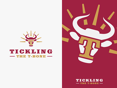 Tickling The T-Bone colors design logo modern vector