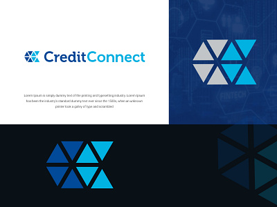 Credit Connect colors design illustration logo modern vector