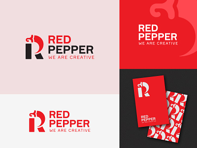 Red Pepper colors design illustration logo modern vector