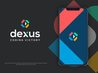 Dexus Coding Victory colors design illustration logo modern vector