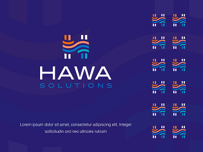 Hawa Solutions colors design illustration logo modern vector