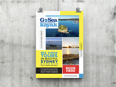 Go Sea Kayak Poster add advertising branding colorful colors coporate creative creative agency design flyer harbour magazine marketing multipurpose postcard sea sydney travel vector water