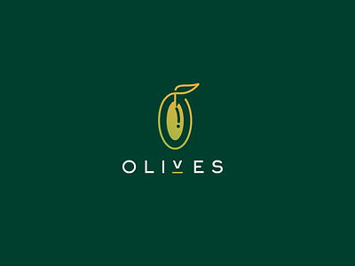 Olives Logo animation branding colors concept design food goldenratio green greens identity illustration logo logodesign mark minimal olive oil oliver olives typography vector