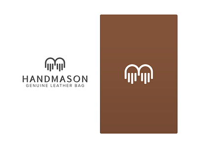 HandMason — Logo Design bags brand brandidentity brown fashion goldenratio handbag icon idenity leather leather goods logo logodesign mark minimal modern stitches typogaphy