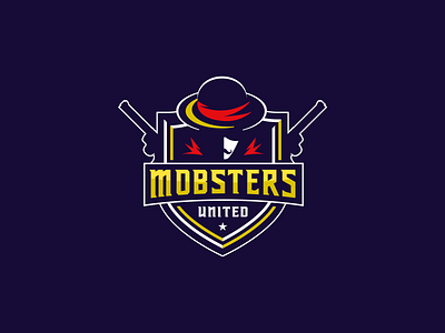 Mobsters United branding icon illustrator indentity logo logotypedesign marketing mascot mobsters red shooting sport united yellow