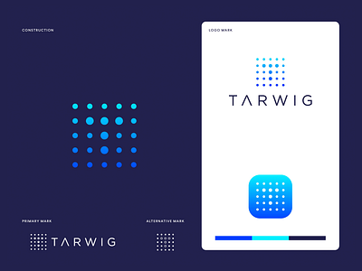 Tarwig alternative app blue branding colors design icon icons identity illustration mark minimal modern primarymark shades typography website