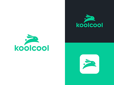 KoolCool animal animals art branding calming colors cool design fast flat icon identity illustrator jump logo mark minimal rabbit typogaphy vector