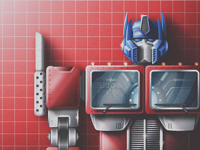 Skuemorphic Optimus Prime Animation animation collab optimus prime robot skuemorphic smoke texture transformer