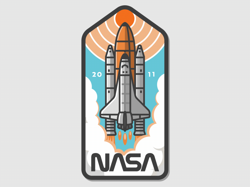 Nasa Badge Shuttle Animation animation badge discovery fugstrator michael fugoso minimalist nasa shuttle