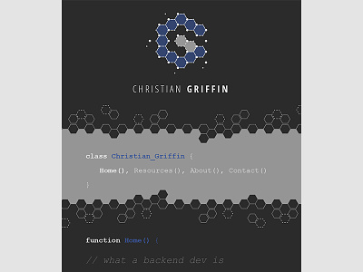 Website — Christian Griffin dark developer mockup portfolio programmer website