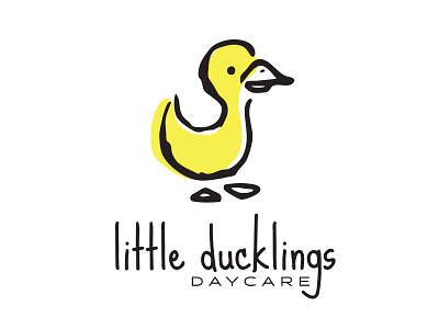 Little Ducklings child children daycare drawing duck ducklings hand drawn illustration kid kid art logo preschool
