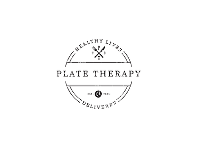 Plate Therapy Logo 36creative crest food health logo stamp