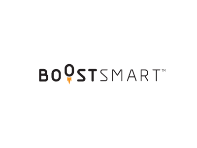 Boost logo 36creative black logo orange simple type