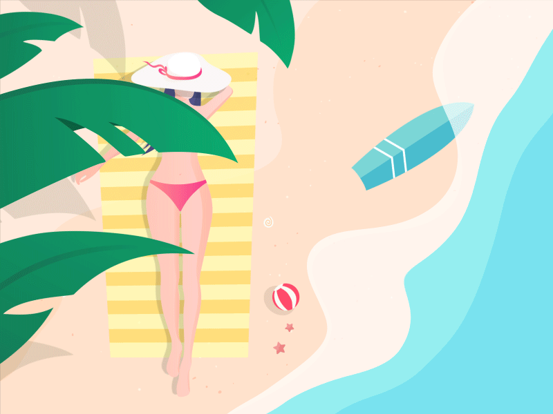 Summer Days 2 art artist beach design fashion gif girl character illustration love summer vector