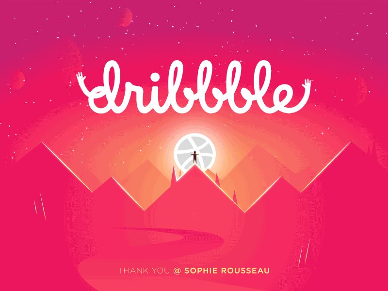 Hello Dribbble animation debut first gif hello illustration invite shot