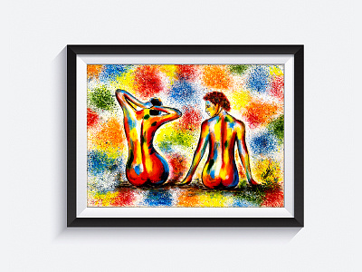 Acrylic Painting acrylic art colorful digital love painting