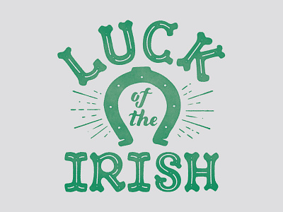 Luck of the Irish green horseshoe irish luck lucky st. patricks day sunburst