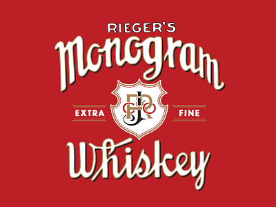 Monogram Whiskey badge booze crest kansas city liquor missouri mo monogram prohibition riegers seal whiskey