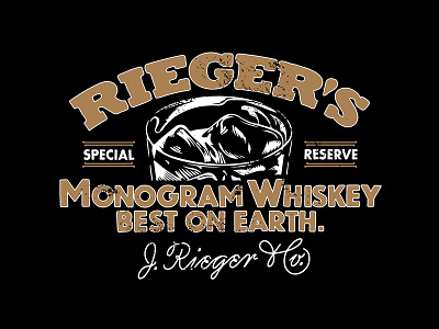 Monogram Whiskey best on earth booze glass kansas city liquor missouri mo prohibition riegers seal whiskey