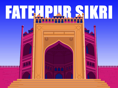 Fatehpur Sikri agra city history illustration india touristplace