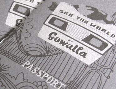 Gowalla Passport illustration print stickers