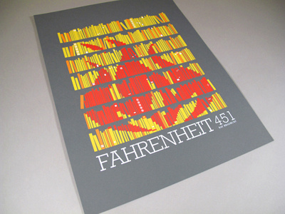 Fahrenheit 451 poster silkscreen typography