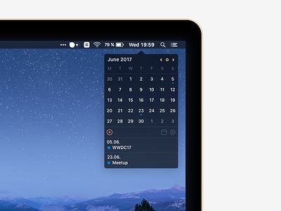 Mac Statusbar Calendar App app calendar event mac statusbar ui widget