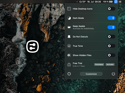 One Switch menu bar icon icon icon design menubar minimal