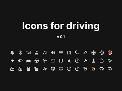 Icons for driving(Free Figma file) car hmi icon icons
