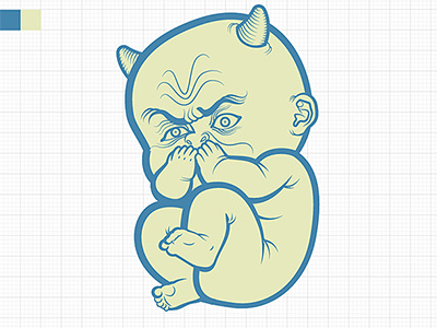 he!he!he! baby devil illustration vector