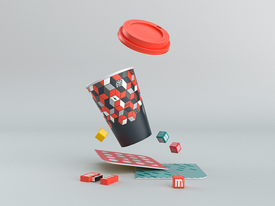 m3 Brand Identity 3d branding colors cube design icons logo memory card mockup paper cup pattern