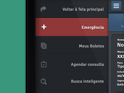 Emergency - iOS app app button emergency ios iphone 5 medical mobile slide menu ui